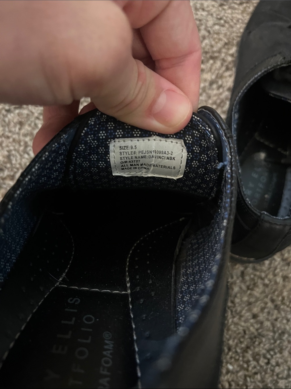 Men's Black Lace-Up Dress Shoes Perry Ellis - Picture 5 of 5